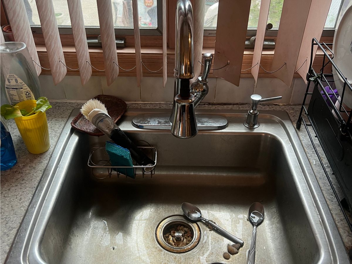 Before — sink cleaning